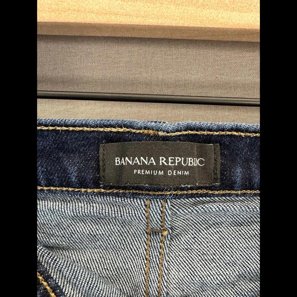 Banana Republic Womens Blue Denim Shorts Hi Rise Wide Leg Crop Size 32 - Picture 4 of 11